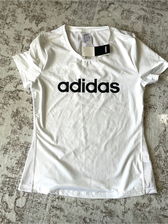 adidas Tops - adidas White Short-Sleeve Logo Tee